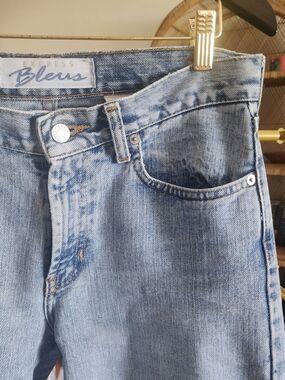Express Bleus Vintage Y2K Original Stovepipe Stone Wash Jeans Size 3/4